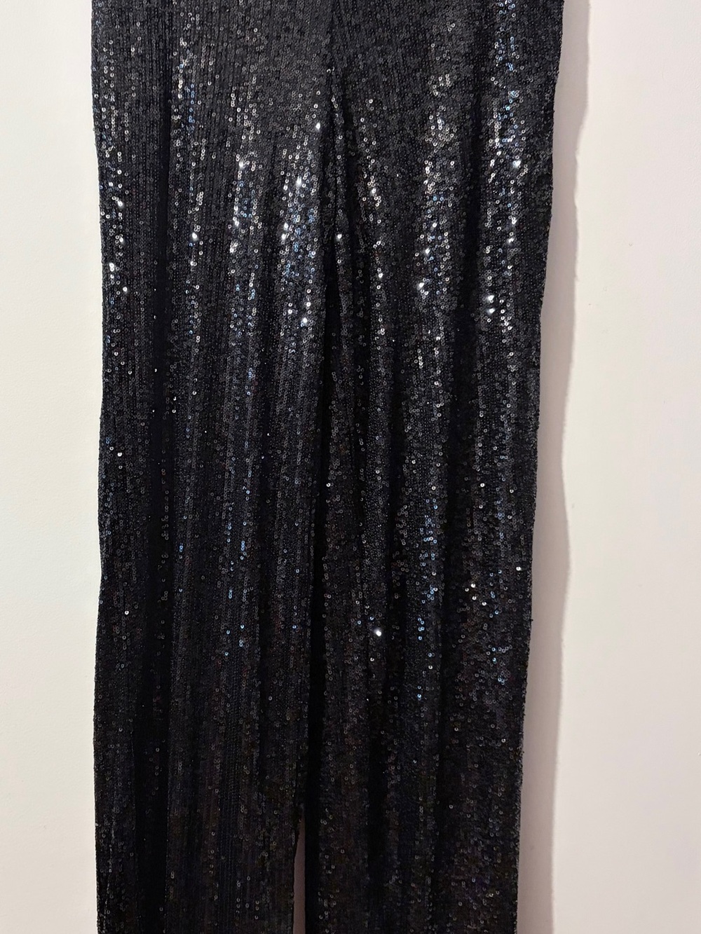 Rachel Zoe Black Sequin Maxi wide leg Pants